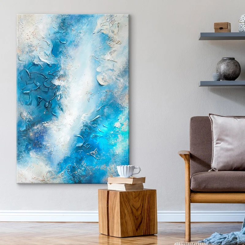 Acrylbilder abstrakt modern "Pazifik" 120x80cm