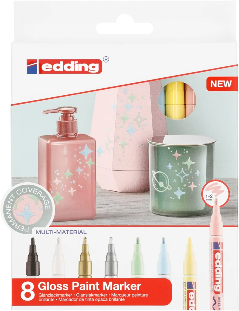 edding 751 Lackmarker Pastell 8er-Set – Glanzlack