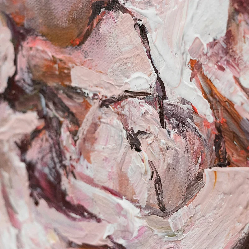Blumenbilder acryl auf leinwand "Pfingstrosen Strauß"
