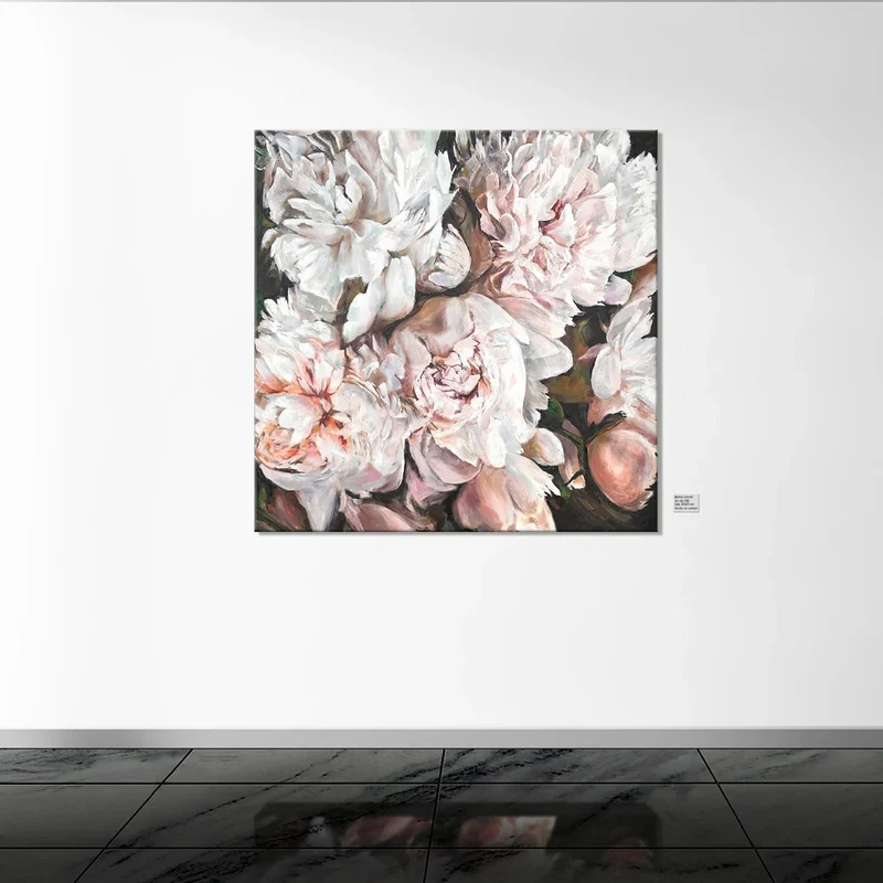 Blumenbilder acryl auf leinwand "Pfingstrosen Strauß"