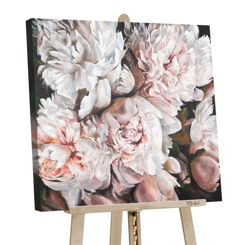 Blumenbilder acryl auf leinwand "Pfingstrosen Strauß"