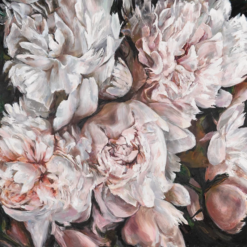 Blumenbilder acryl auf leinwand "Pfingstrosen Strauß"