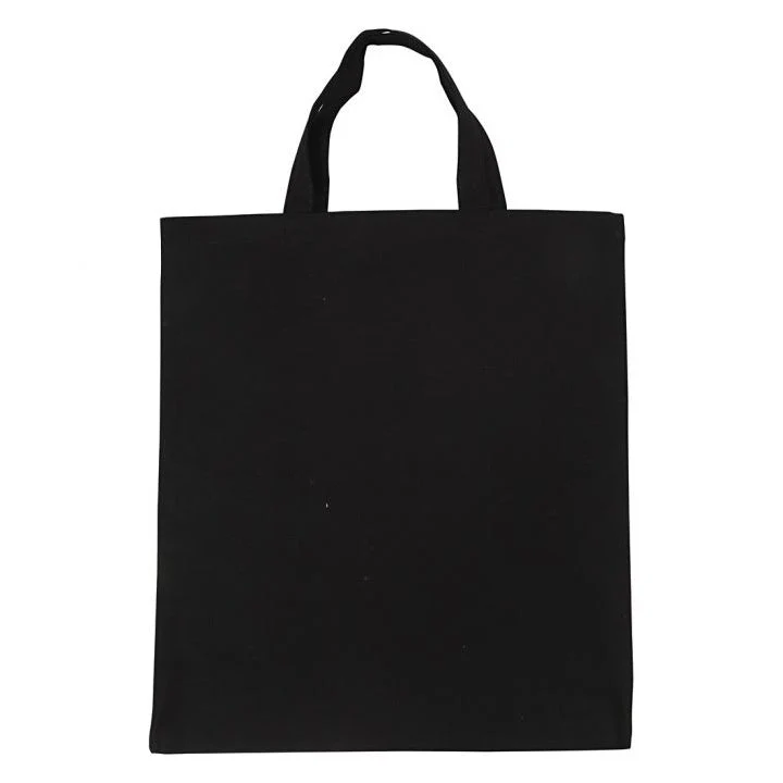 Black Cotton Shopping Bag - 38 x 42 cm
