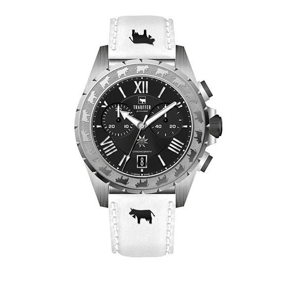Chronograph Uni Weiss Silber 46mm
