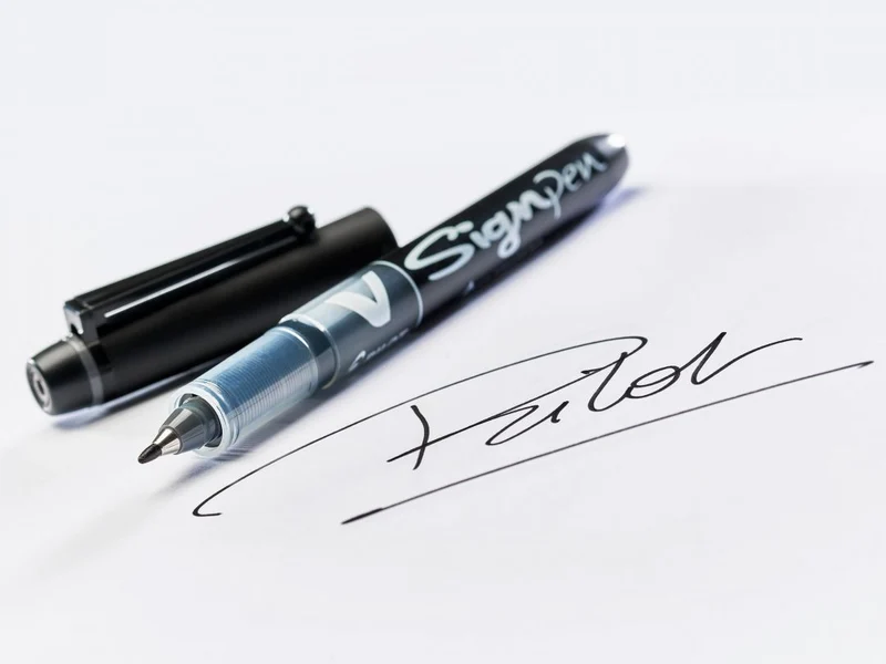 Pilot V-Sign Pen - Fineliner Marker pen - Black - Medium Tip for signing Artwork