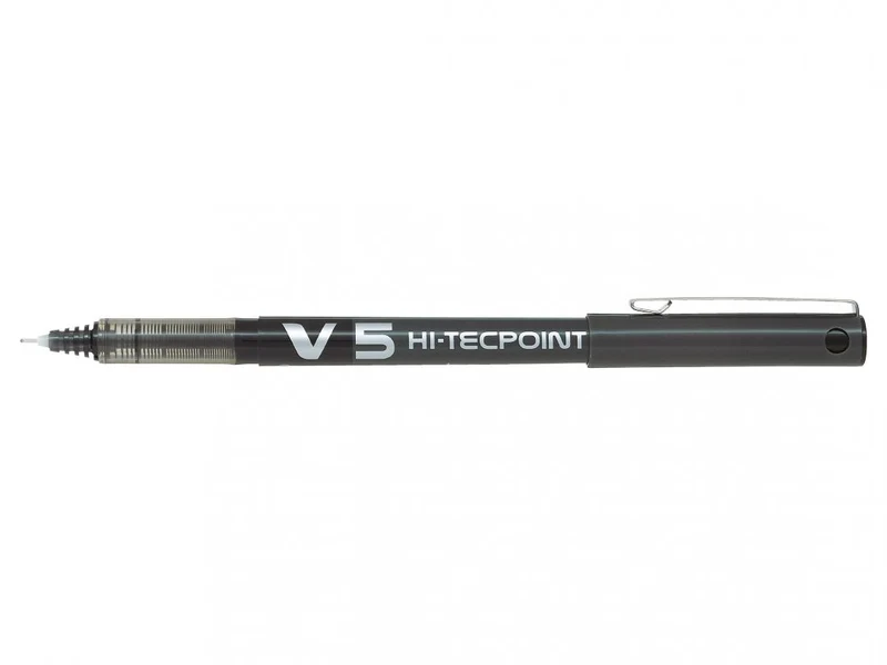 Pilot Hi-Tecpoint V5 - Liquid Ink Rollerball pen - Black - Fine Tip - 5x Pack