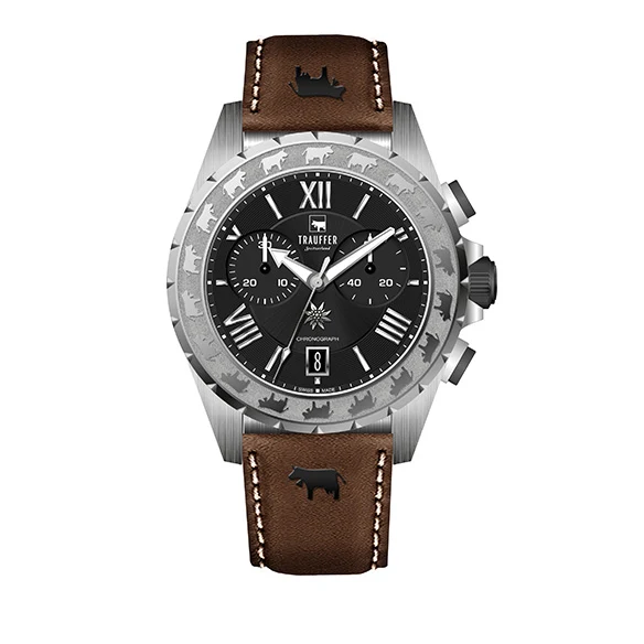 Chronograph Uni Braun Silber 46mm