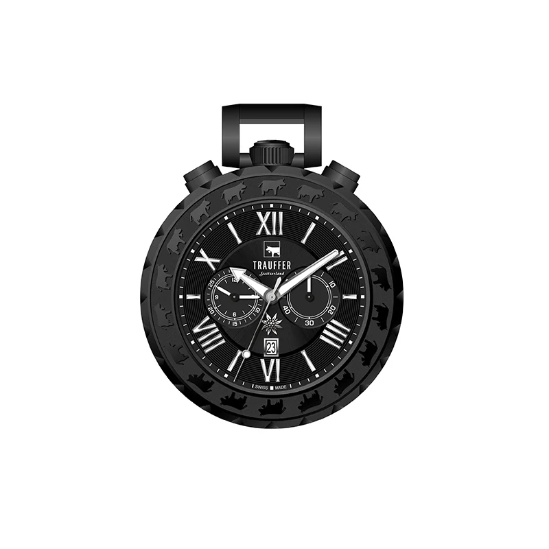 Taschenuhr Chrono Schwarz 52mm
