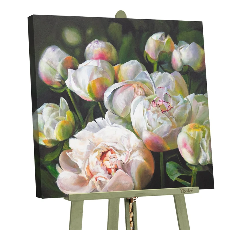 Gemälde blumen, bunte abstrakte bilder "Wohlstand" 100x100cm