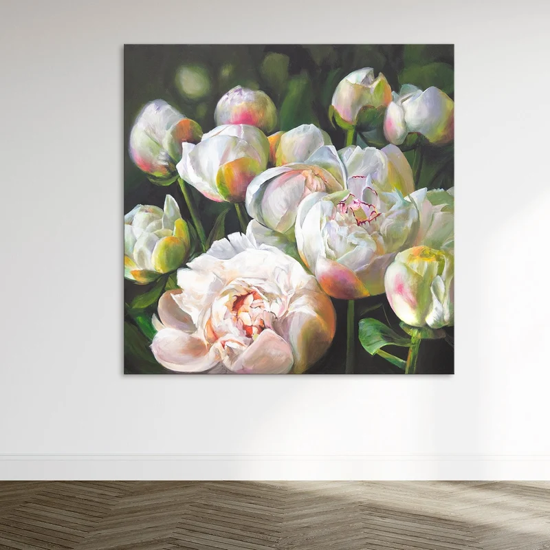 Gemälde blumen, bunte abstrakte bilder "Wohlstand" 100x100cm