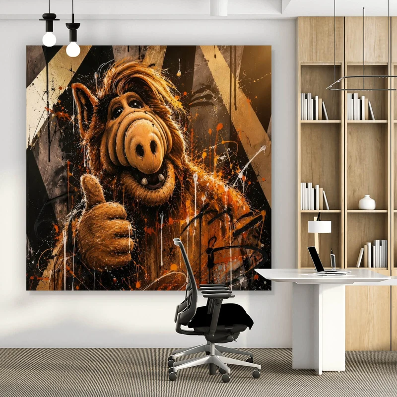 Spannrahmenbild Modern Art Außerirdischer im Street Art Stil Quadrat