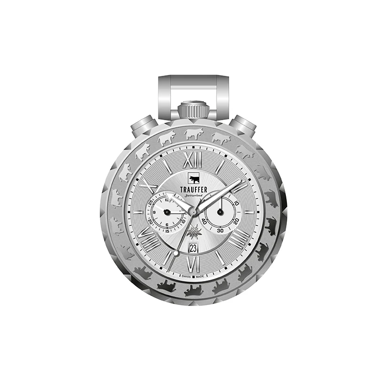 Taschenuhr Chrono Stahl 52mm