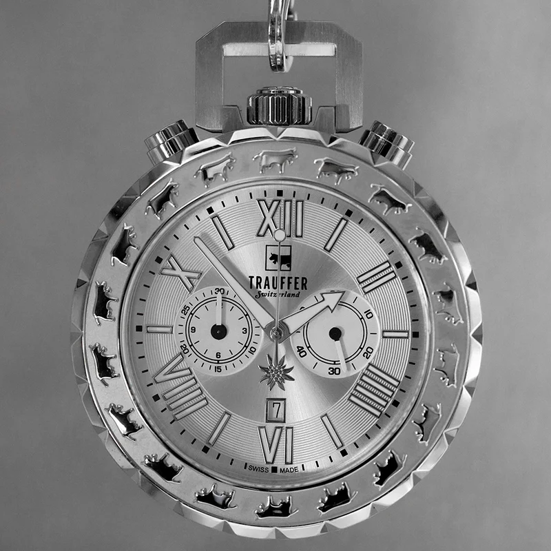 Taschenuhr Chrono Stahl 52mm