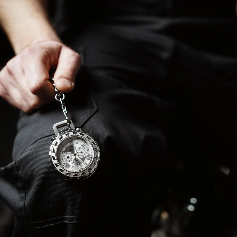 Taschenuhr Chrono Stahl 52mm