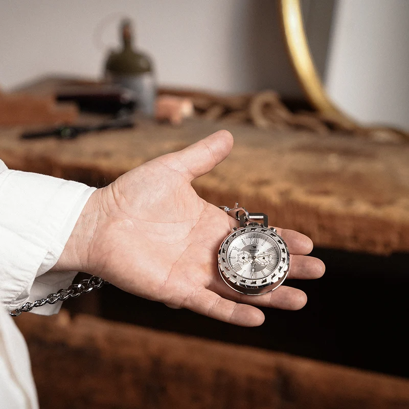 Taschenuhr Chrono Stahl 52mm