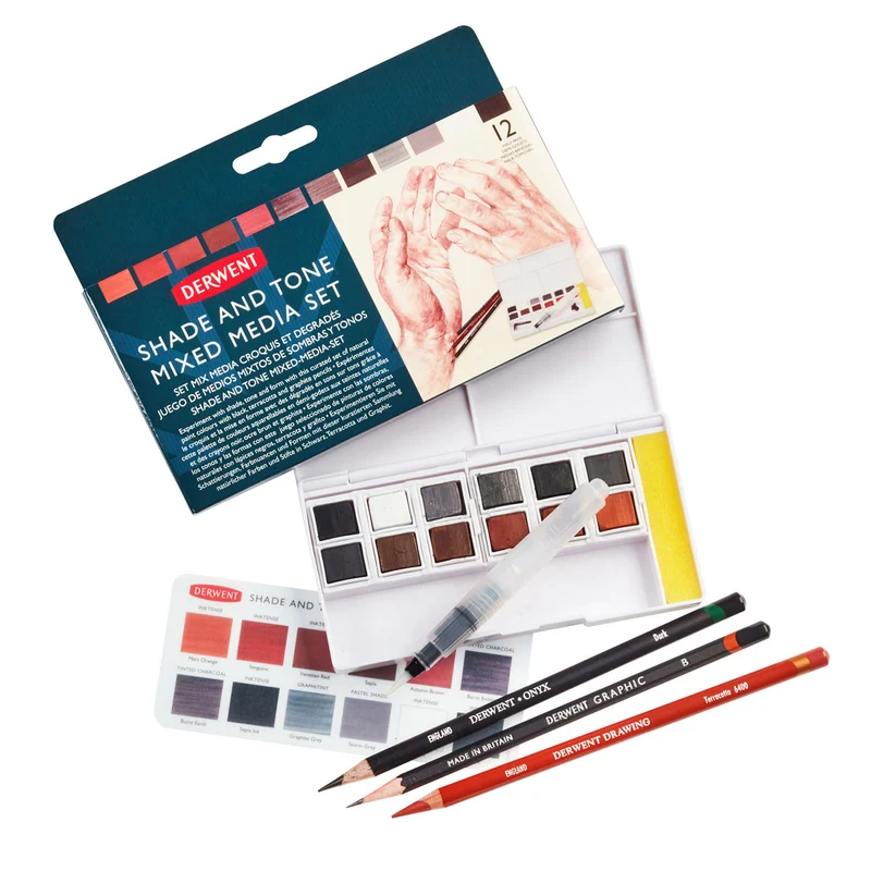 Derwent - Shade and Tone 12x Pan Palette Mixed Media Set