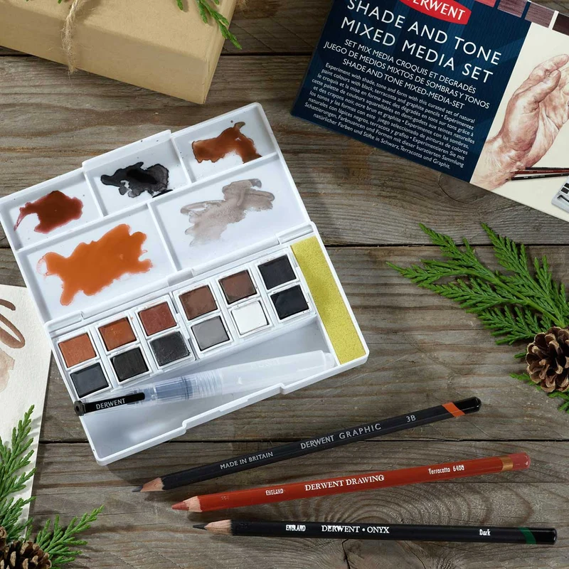 Derwent - Shade and Tone 12x Pan Palette Mixed Media Set