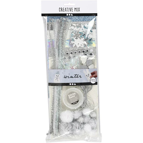 Create - Crafting assortment Winter Decoration Kit - White & Silver