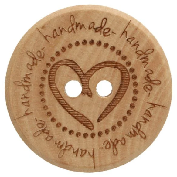 Knopf Holz handmade HERZ 20mm