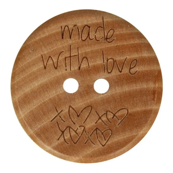 Knopf Holz made with love 25mm