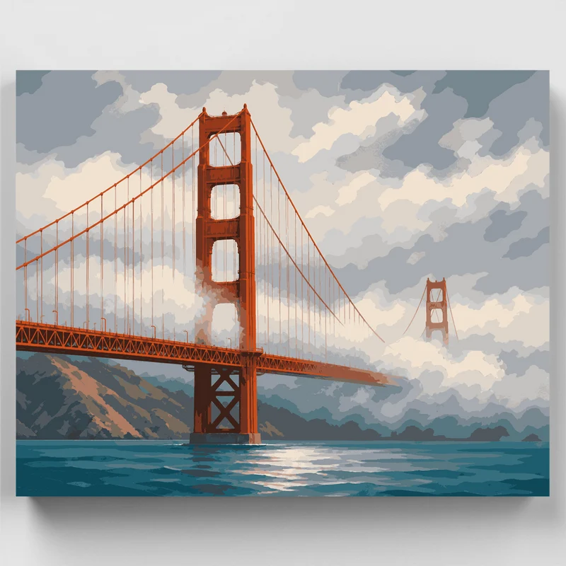 Twin Towers in Mist - Paint by Numbers Kit