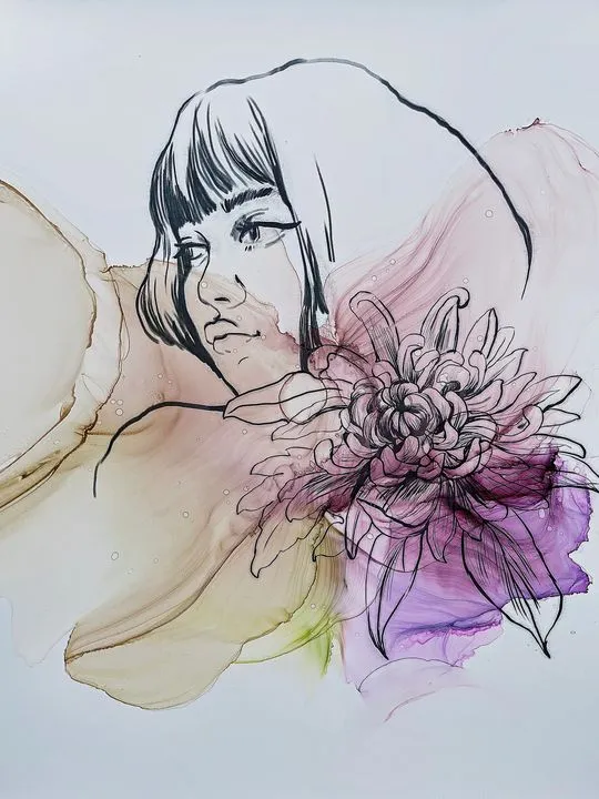 Kamenskaya Ink Set 'Girls and Flowers'
