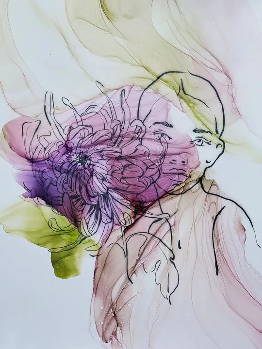 Kamenskaya Ink Set 'Girls and Flowers'