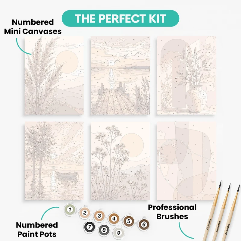 Boho Sunset Serenity - Mini Paint by Numbers Set