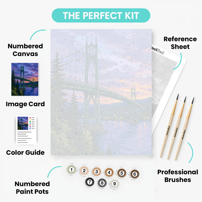 St. Johns Bridge Twilight - Paint by Numbers Kit