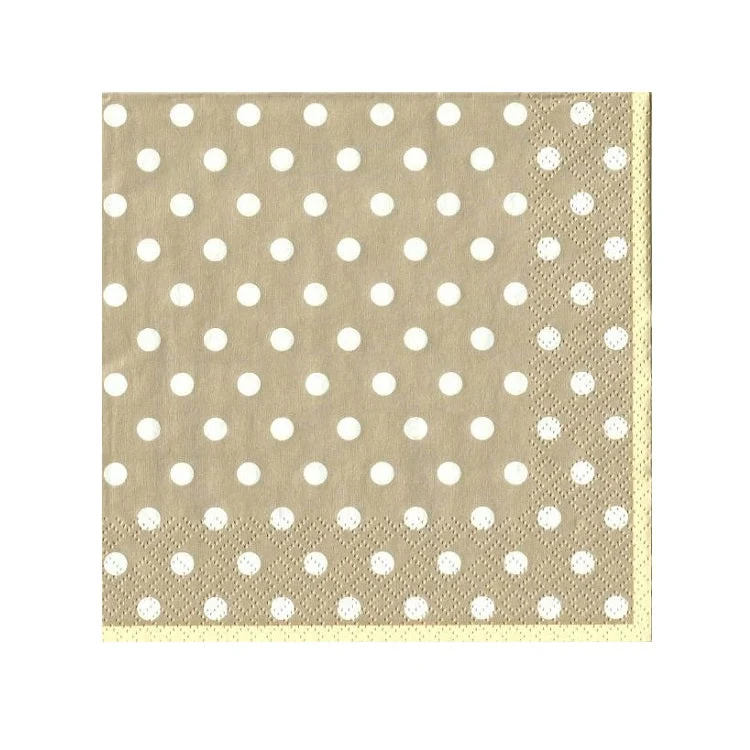 Decoupage Napkins - Brown with Dots - 1 pc