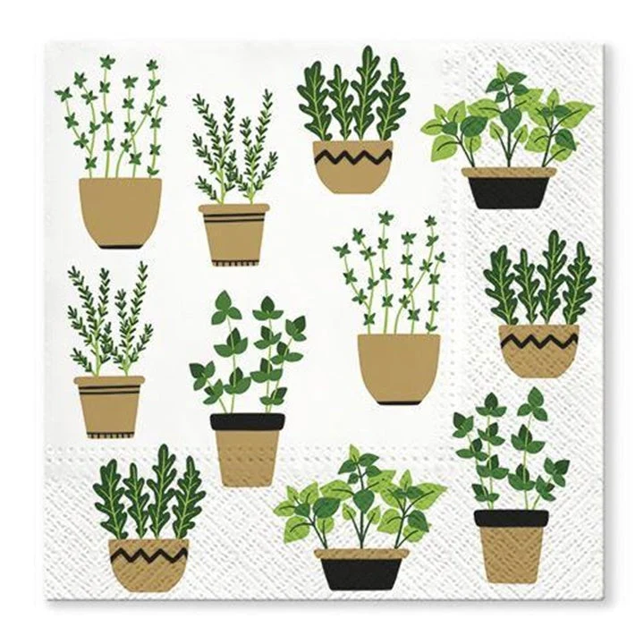 Decoupage Napkins Herbs in Pot - 1 pc