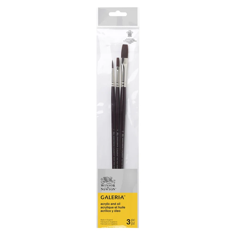 Winsor & Newton - Galeria Long Handle Acrylic Set No1 - 3x Brushes