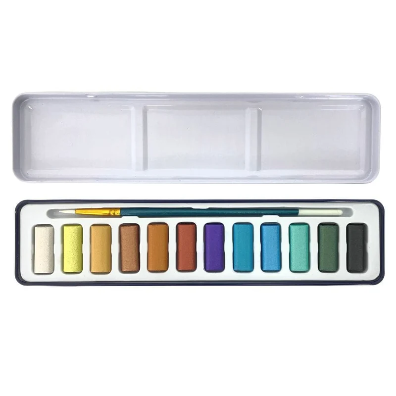 Metallic Watercolour Pans Set of 12