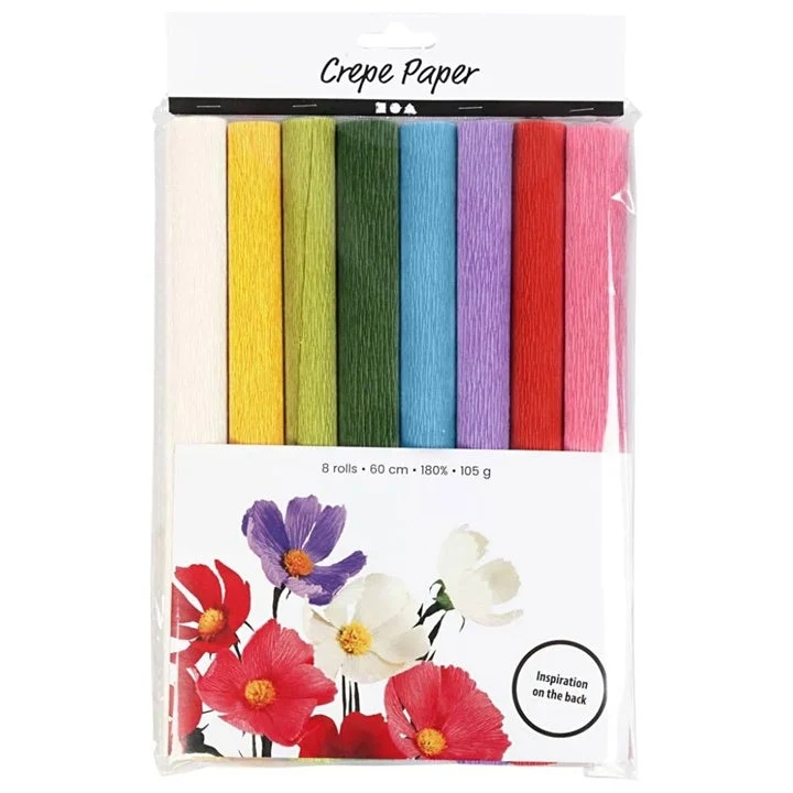 Crepe Paper, 25×60 cm, Set of 8