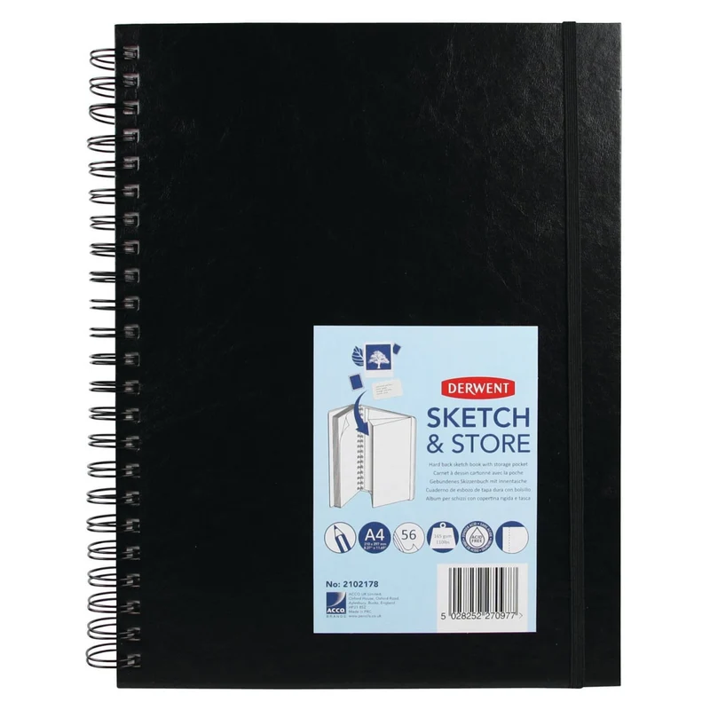 Derwent - Sketch & Store Hardback Spiral Pad - A4 Protrait