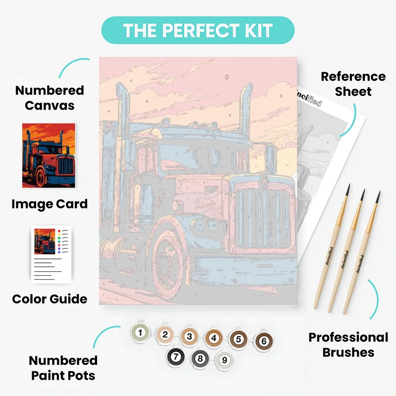 Sunset Trucker - Paint by Numbers Kit