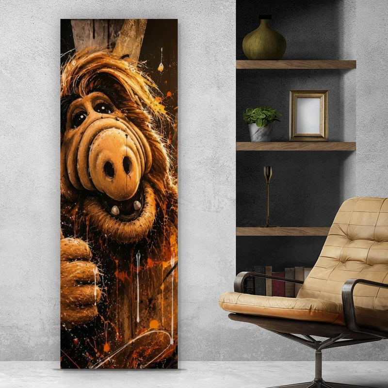 Poster Modern Art Außerirdischer im Street Art Stil Panorama Hoch