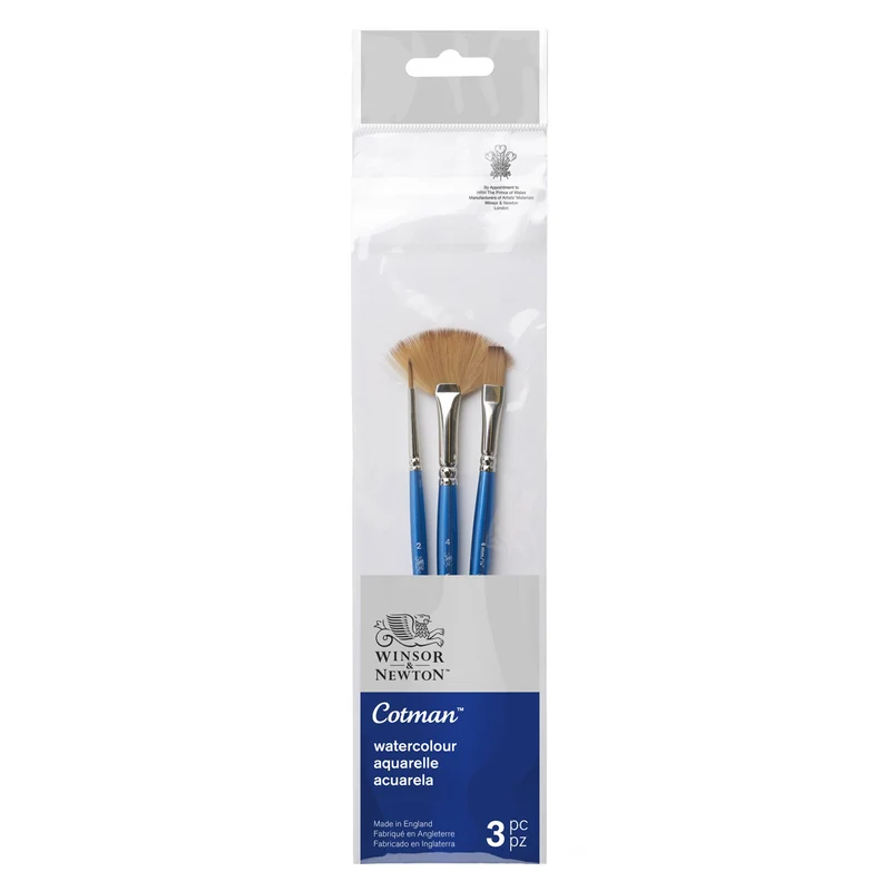 Winsor & Newton - Cotman Watercolour Short Handle Set No3 - 3x Brushes