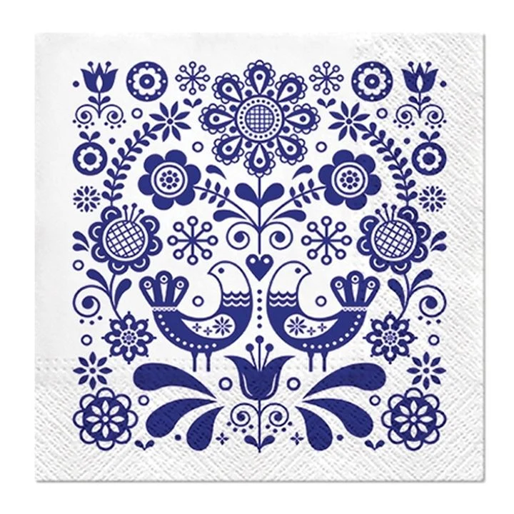 Folk Stamp Decoupage Napkins - 1 pc