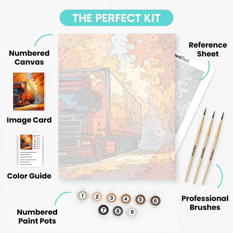 Autumn Truck Journey - Paint by Numbers Kit