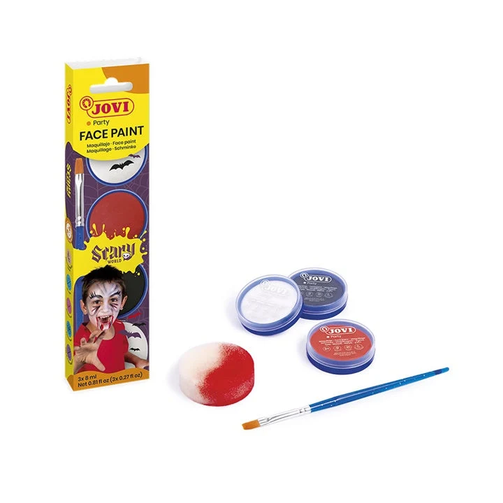 Scary Face Paint Set with Accessories, 3 x 8 ml