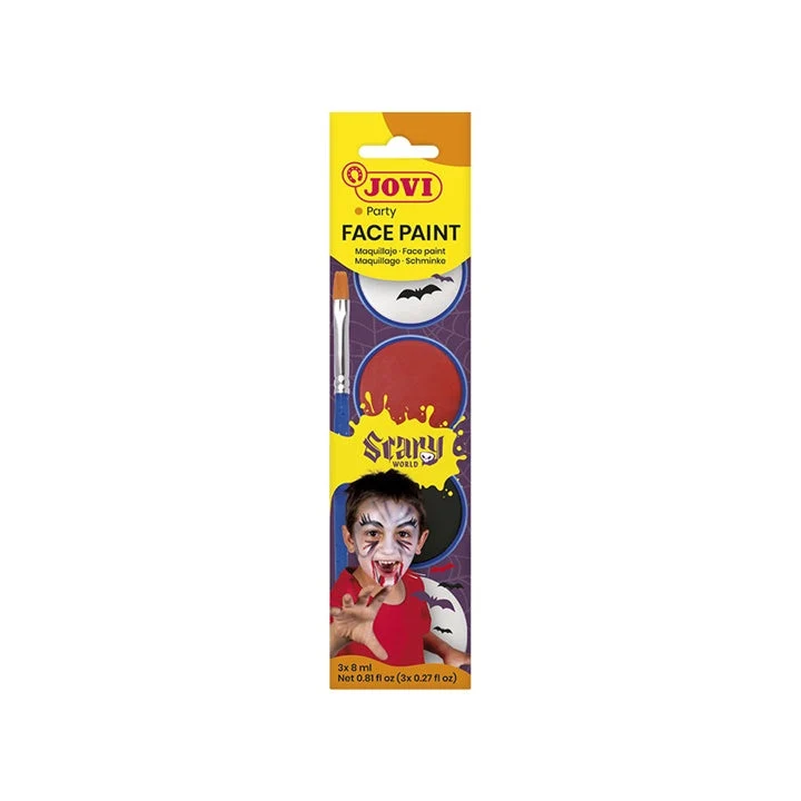 Scary Face Paint Set with Accessories, 3 x 8 ml