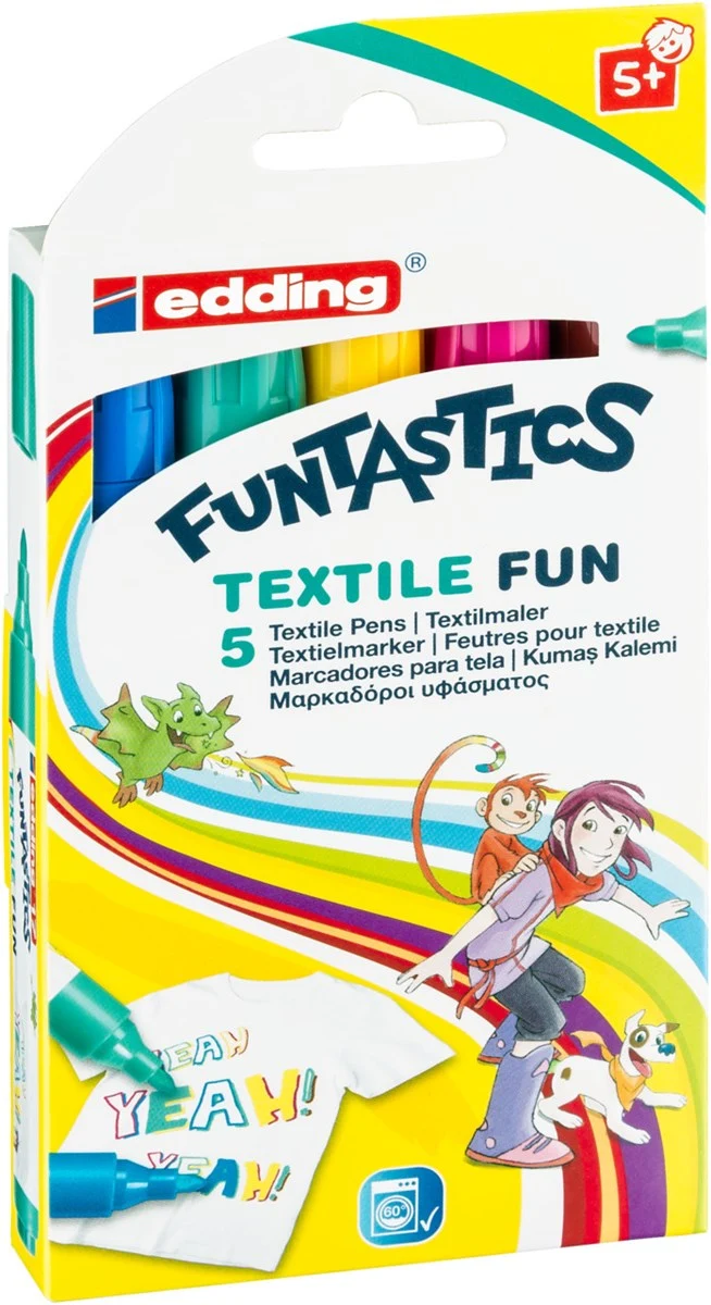 edding 17 Funtastics Textilmarker 5er-Set für Kinder