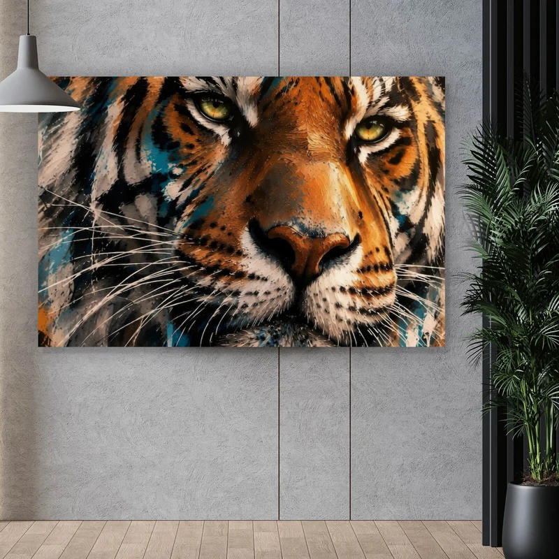 Poster Modern Art Tiger im Street Art Stil Querformat