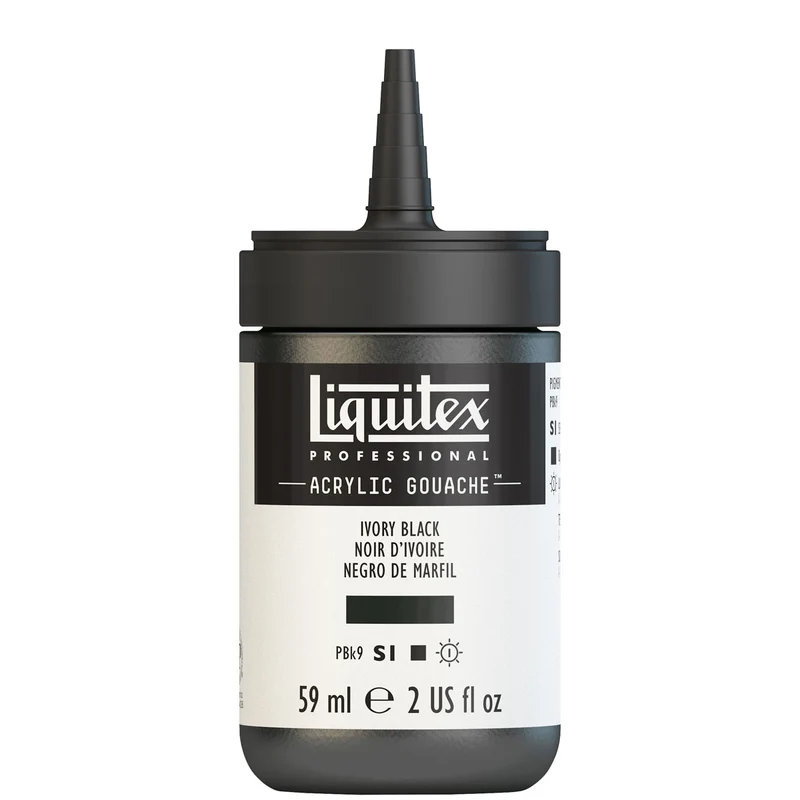 Liquitex - Acrylic Gouache 59ml S1 - Ivory Black