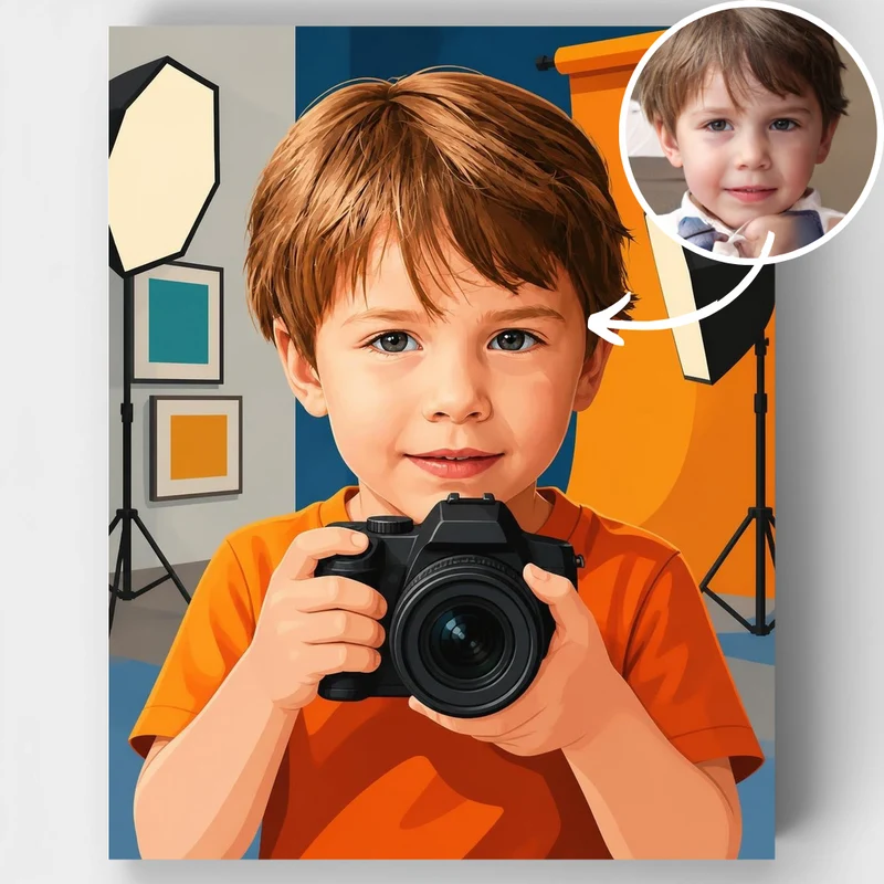 Young Photography Enthusiast - Custom Paint by Numbers Kit