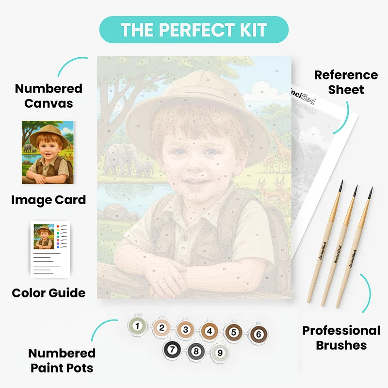 Safari Adventure Explorer - Custom Paint by Numbers Kit