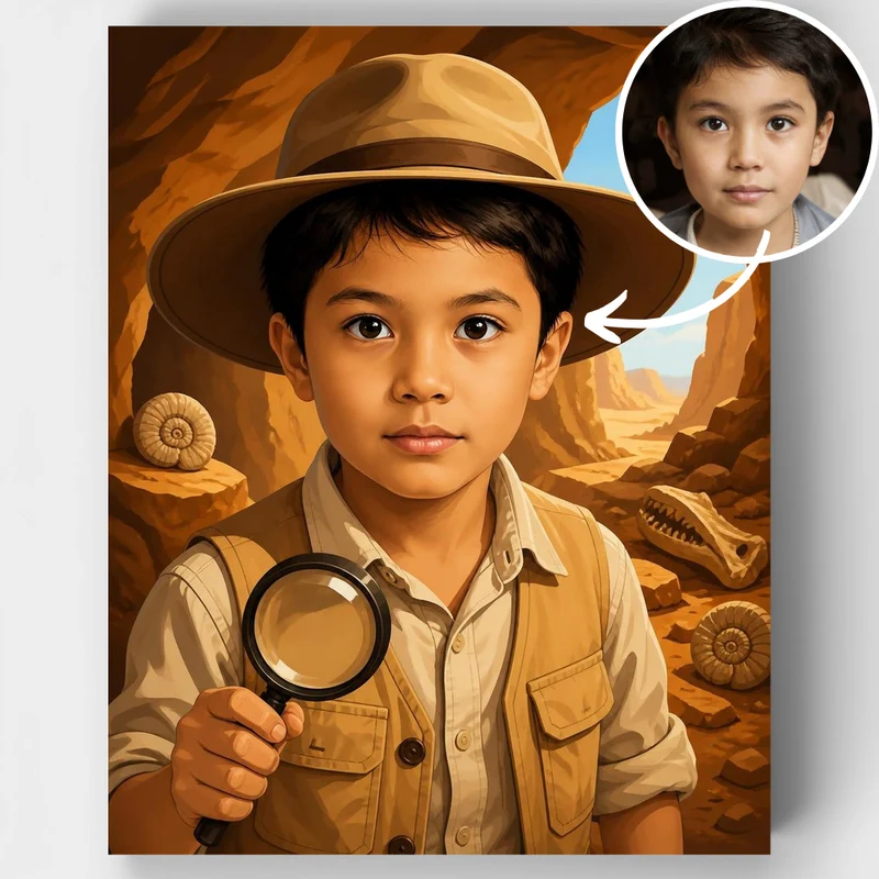 Explorer in the Cave - Custom Paint by Numbers Kit