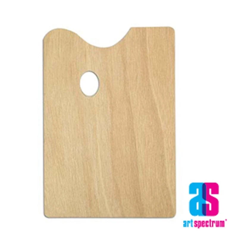 Art Spectrum Rectangle Wooden Artist’s Palette w/ Finger hole