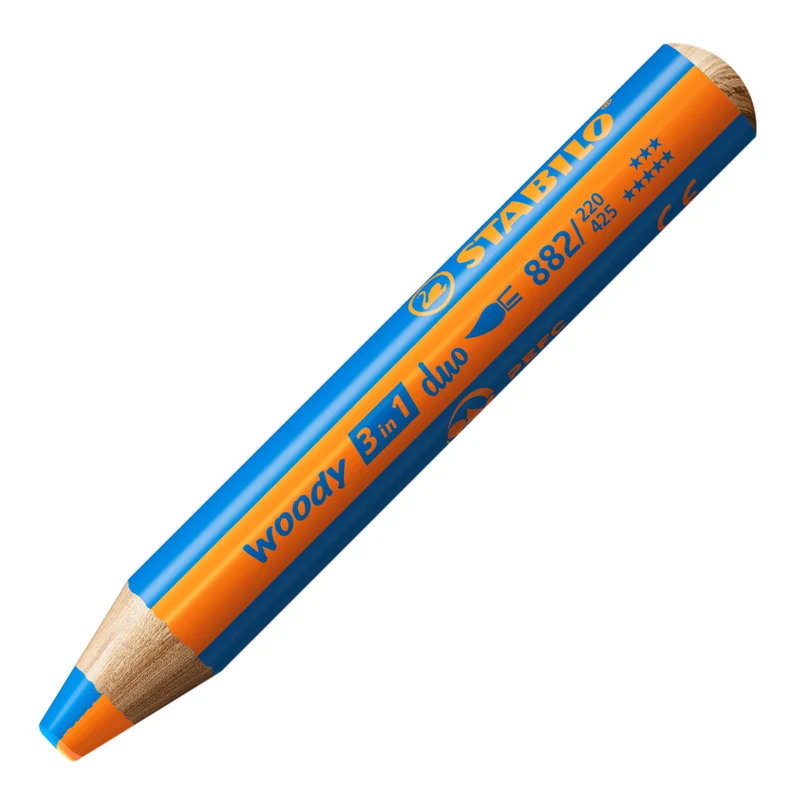 STABILO woody 3in1 DUO Buntstift Orange/Mittelblau